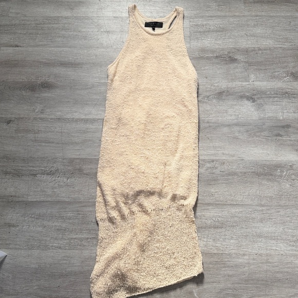 Rag & Bone Bridget Natural Warm Ivory Silk Dress bodycon Sz small - Picture 3 of 10